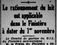 Arkae > Trésors d'archives > Patrimoine rural > Le lait entier pendant la guerre : un produit rationné et taxé